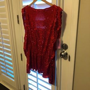 Free people fun red sequin top.